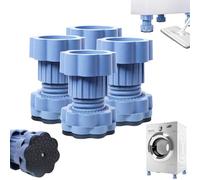 Lot de 4 patins de rehaussement réglables pour machine à laver - Amortisseur de vibrations - Tapis antidérapant universel pour machines à laver, réfrigérateurs et meubles - Protection du sol - Facile