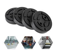Lot de 4 patins en caoutchouc pour cric - Coussinets ronds en caoutchouc - Accessoires universels pour toutes les voitures - Noir