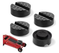 Lot de 4 patins en caoutchouc universels pour cric, avec lignes et rainures antidérapantes, pour cric, élévateurs, crics de manœuvre (noir)