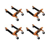 Lot de 4 Patins Hydrauliques pour Roues de Véhicules Crics Chariot | Levage jusqu'à 30,5 cm | Supporte Pneus 25cm | Capacité de 680 kg/Patin | Rotation de 360° | Réparation d'Automobiles Déplacement