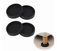 Lot de 4 patins pour meubles en caoutchouc, diamètre 5 cm, couleur noir, forme ronde, imperméables, antidérapants et résistants à l’usure, protection universelle pour sols, tables, chaises, canapés et