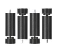 Lot de 4 Pattes de lave-linge aluminium Pieds de Réfrigérateur réglables Meubles Jambes Cabinet Jambe Table Pieds Métal Pied ajustable Pour Canapé,Armoires,éTagèRes,Vis M10 (18cm,Black)