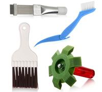 Lot de 4 peignes à ailettes pour climatisation - Peigne de nettoyage multifonction - Brosse de nettoyage en acier inoxydable - Pour le nettoyage de climatiseurs et condensateurs