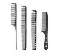 Lot de 4 peignes à cheveux en aluminium avec queue en métal - Peignes de coupe fine - Peignes de coiffure démêlants - Ensemble de cheveux en aluminium