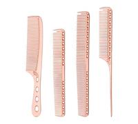 Lot de 4 peignes à cheveux en aluminium avec queue en métal - Peignes de coupe fine - Peignes de coiffure démêlants - Ensemble de cheveux en aluminium
