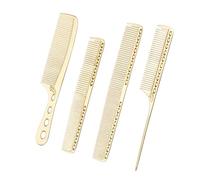 Lot de 4 peignes à cheveux en aluminium avec queue en métal - Peignes de coupe fine - Peignes de coiffure démêlants - Ensemble de cheveux en aluminium