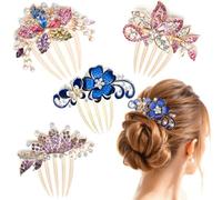 Lot de 4 peignes à cheveux en strass pour mariée ou demoiselle d'honneur, convient pour tous les jours, mariage, bal de fin d'année