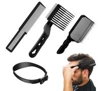 Lot de 4 peignes de coupe de cheveux de transition - Bande incurvée en silicone - Peigne de transition - Pochoir de coupe réglable - Aide à la coupe de cheveux - Convient pour toutes les pinces à