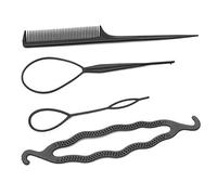 Lot de 4 peignes de maquillage pour cheveux - Pour homme et femme - Pour couper le bois - Pour barbier - Pour bois - Pour bois - Extrémité en métal - Pour queue de cheval