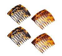 Lot de 4 peignes français pour cheveux, peignes à cheveux rétro décoratifs pour femme, peignes latéraux français, pour diverses coiffures pour de nombreuses occasions (ambre, écaille de tortue foncée)