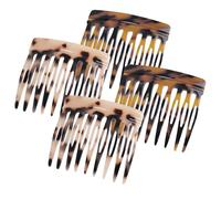 Lot de 4 peignes latéraux vintage français pour chignon Up-Do Twist, 2 couleurs de peignes à cheveux pour femmes, accessoires à 9 dents, peignes décoratifs pour cheveux latéraux pour filles et femmes