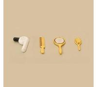 Lot de 4 peignes miniatures pour sèche-cheveux - 12 décorations pour maison de poupée - Sèche-cheveux - Miroir miniature - Accessoire de salle de bain