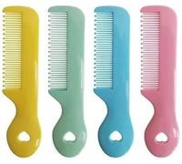 Lot de 4 peignes ronds colorés à poils mignons pour bébé pour peau sensible du cuir chevelu, pour chambre d'enfant, nouveau-né, fille, garçon, enfants, kit de toilettage et de soins de santé, peigne