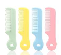 Lot de 4 peignes ronds colorés pour bébé - Pour la peau sensible du cuir chevelu - Pour chambre d'enfant, nouveau-né, fille, garçon, enfants