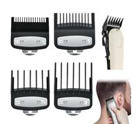 Lot de 4 Peignes Tondeuse Sabot de Guidage,Tondeuse à Cheveux Limite Peigne,Peignes pour Sabot Cheveux,Housse de Protection pour Tondeuses Wahl,Peignes pour Sabot Cheveux,Clip Métallique
