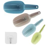 Lot de 4 pelles à glace en plastique - Pelles à farine - Pelles à pop-corn - Pelles à peser - Pelles à aliments - Pelles à peser pour la cuisine, les bars, les buffets, les fêtes, les céréales -