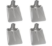 Lot de 4 pelles de jardin en aluminium argenté - 43 x 32,5 cm - Pour terre, sable, gravier, compost, parterre, pelouse, jardin, déneigement, polyvalente, robuste, résistante à la corrosion