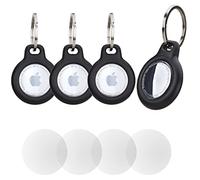 Lot de 4 pendentifs AirTag - Livré avec 4 films de protection avant - Étui de protection pour Air Tag