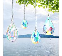 Lot de 4 pendentifs attrape-soleil en cristal, cristaux à suspendre, attrape-soleil, décoration à suspendre, attrape-soleil, décoration à suspendre, attrape-soleil, pour décoration de fenêtre,