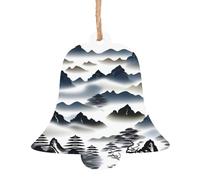 Lot de 4 pendentifs décoratifs en bois en forme de cloche pour arbre, mur et porte - Style vintage