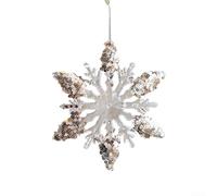 Lot de 4 pendentifs en acrylique flocon de neige à paillettes pour décoration de sapin de Noël, pour décorer les maisons, les chambres, les restaurants et les espaces publics avec une ambiance joyeuse