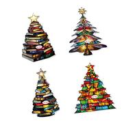 Lot de 4 pendentifs plats en acrylique avec cordons de suspension - Décoration de festival - Incassables - Incassables