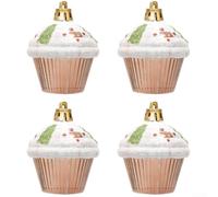 Lot de 4 Pendentifs Sapin de Noël Décoratif pour sublimer vos créations DIY (Marron)