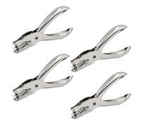 Lot de 4 perforatrices à trou unique, perforatrice à trou rond et perforatrice de papier, 6 mm et 3 mm, en métal, pour l'artisanat, l'école et le bureau