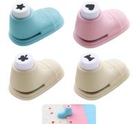 Lot de 4 Perforatrices Papier Scrapbooking - Motifs Cœur, Étoile, Trèfle, Nœud - Mini Perforatrice Décorative Forme de Chaussure pour DIY, Cartes de Vœux, Album Photo et Loisirs Créatifs