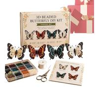 Lot de 4 perles en forme d'animal en forme de papillon 3D amusants et | Perles en forme de papillon - Pour décorer une vitrine, une table de chevet et une bibliothèque, convient aux débutants et