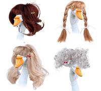 Lot de 4 perruques drôles d'oie pour animal domestique, faciles à porter, matériaux doux, accessoires de fête pour animaux de compagnie