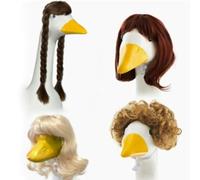 Lot de 4 perruques en polyester pour animal de compagnie - Accessoire de déguisement amusant - Accessoire photo pour fête
