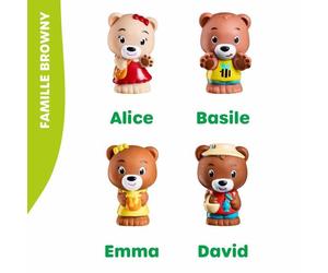 Lot de 4 personnages famille Browny - VULLI - Les Klorofil - Bébé - Mixte