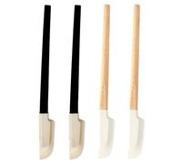 Lot de 4 Petite Spatule Silicone avec Manche en Bois Maryse Pâtisserie Résistante à la Chaleur pour Cuisine Gâteau Crème Grattoir Pot Confiture Embout Souple Antiadhésif (2 Chêne Noir 2 Hêtre)