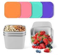 Lot de 4 petites boîtes à déjeuner étanches et réutilisables avec couvercles en silicone, pour enfants et adultes de 177 ml