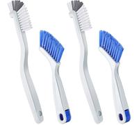 Lot de 4 petites brosses de nettoyage pour nettoyer bouteilles, éviers, cuisine, coins et joints de carrelage (blanches, bleues)