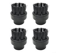 Lot de 4 petites brosses rondes - Accessoires de brosses de nettoyage robustes pour nettoyeurs vapeur Dupray (brosse noire)