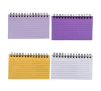 Lot de 4 petites cartes de notes avec reliure en métal facile à déchirer pour carnet de notes, cartes à spirales