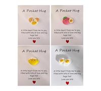 Lot de 4 petites cartes de vœux positives amusantes | Lot de 4 petites cartes de bénédiction d'énergie positive, œuf en résine, kit de décoration pour coque de téléphone, carte de vœux pour maman