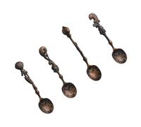 Lot de 4 petites cuillères à mélanger sur le thème des océans avec poignée créative pour mélanger, dessert, collations, vaisselle facile à nettoyer, crème glacée, gâteau, dessert, lait