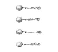 Lot de 4 petites cuillères à mélanger sur le thème des océans avec poignée créative pour mélanger, dessert, collations, vaisselle facile à nettoyer, crème glacée, gâteau, dessert, lait