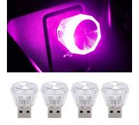Lot de 4 petites lampes LED pour voiture, cigarettes, ambiance USB, éclairage intérieur décoratif pour voiture