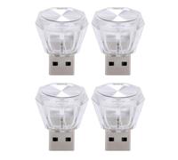 Lot de 4 petites lampes LED pour voiture, cigarettes, USB - Lumière d'ambiance décorative pour intérieur de voiture