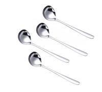 Lot de 4 petites louches à sauce de 20,3 cm, louches à soupe en acier inoxydable 304, louches de cuisine pour soupe, sauces, sauce (4, argent)