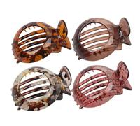 Lot de 4 petites pinces à cheveux pour cheveux fins, antidérapantes, forte tenue résistante, motif marron clair, accessoires de cheveux quotidiens pour femmes et filles (ensemble B)