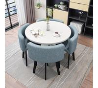 Lot de 4 petites tables rondes de cuisine avec 4 chaises - Idéal pour le salon et la cuisine - Table basse et chaise pour balcon ou salle à manger