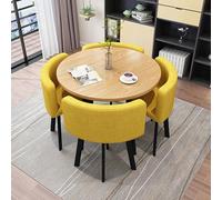 Lot de 4 petites tables rondes de cuisine avec 4 chaises - Idéal pour le salon et la cuisine - Table basse et chaise pour balcon ou salle à manger