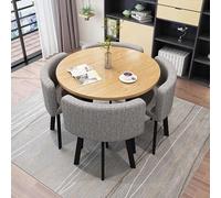 Lot de 4 petites tables rondes de cuisine avec 4 chaises - Idéal pour le salon et la cuisine - Table basse et chaise pour balcon ou salle à manger