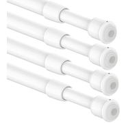 Lot de 4 petites tringles à rideaux sans perçage - Tringle à rideaux sans perçage - Pour store, armoire, armoire (70-120 cm, Φ7,6 & 9,6 mm)