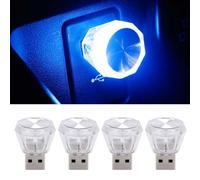 Lot de 4 petites veilleuses colorées pour voiture - Accessoires décoratifs d'intérieur - Facile à utiliser